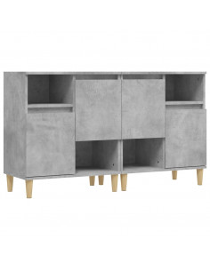 Credenze 2pz Grigio Cemento 60x35x70 cm in Legno Multistrato 2