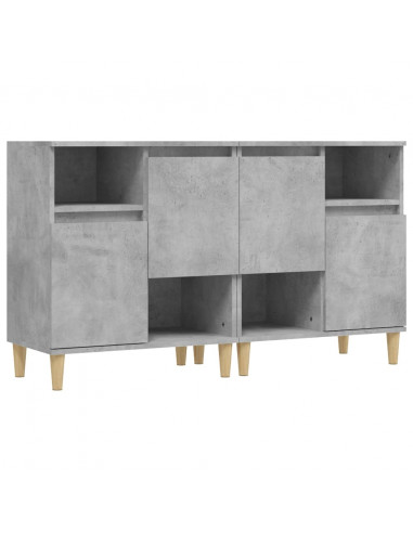 Credenze 2pz Grigio Cemento 60x35x70 cm in Legno Multistrato