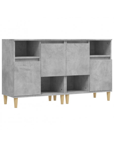 Credenze 2pz Grigio Cemento 60x35x70 cm in Legno Multistrato