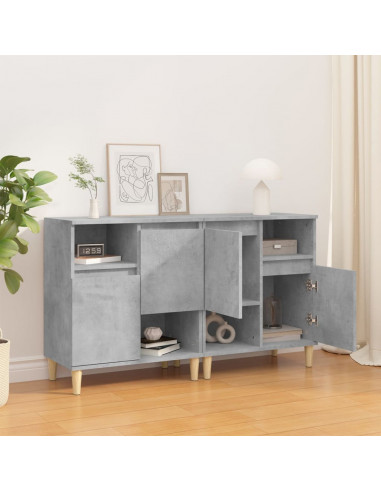 Credenze 2pz Grigio Cemento 60x35x70 cm in Legno Multistrato