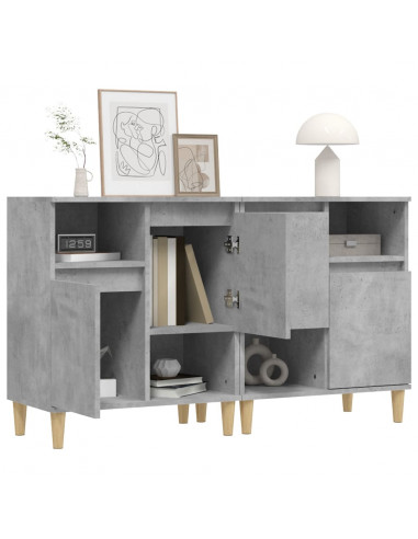 Credenze 2pz Grigio Cemento 60x35x70 cm in Legno Multistrato