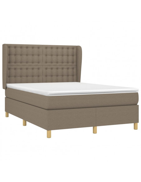 Giroletto a Molle con Materasso Tortora 140x190 cm in Tessuto