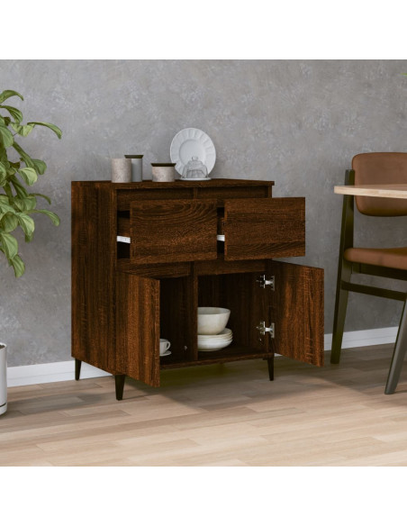 Credenza Rovere Marrone 60x35x70 cm in Legno Multistrato