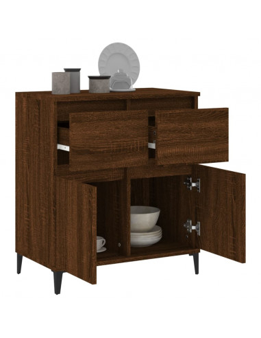 Credenza Rovere Marrone 60x35x70 cm in Legno Multistrato