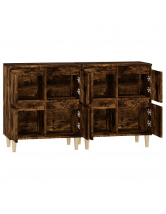 Credenze 2pz Rovere Fumo 60x35x70 cm in Legno Multistrato 2