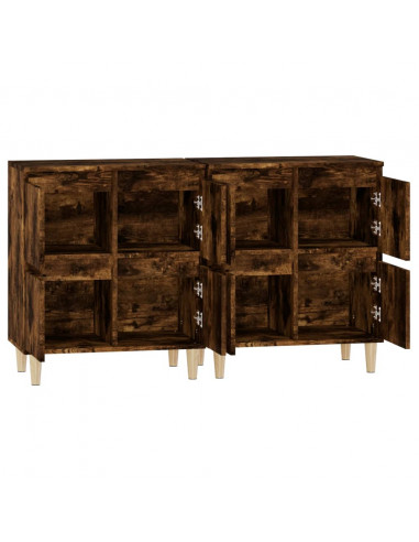 Credenze 2pz Rovere Fumo 60x35x70 cm in Legno Multistrato