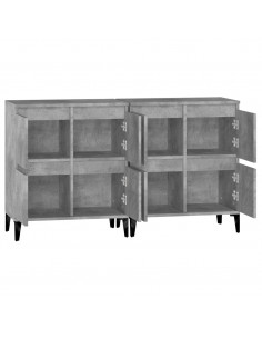 Credenze 2pz Grigio Cemento 60x35x70 cm in Legno Multistrato 2