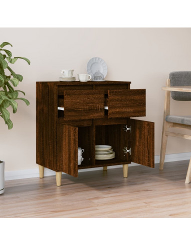 Credenza Rovere Marrone 60x35x70 cm in Legno Multistrato
