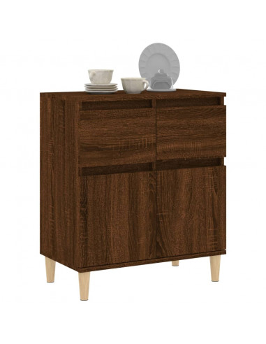 Credenza Rovere Marrone 60x35x70 cm in Legno Multistrato