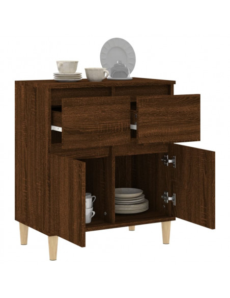 Credenza Rovere Marrone 60x35x70 cm in Legno Multistrato