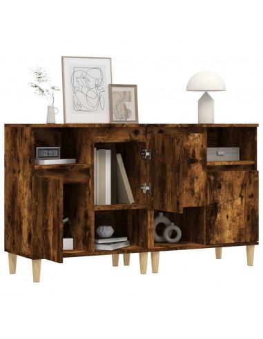 Credenze 2pz Rovere Fumo 60x35x70 cm in Legno Multistrato