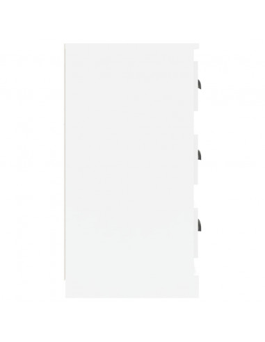 Credenze 2 pz Bianco Lucido in Legno Multistrato