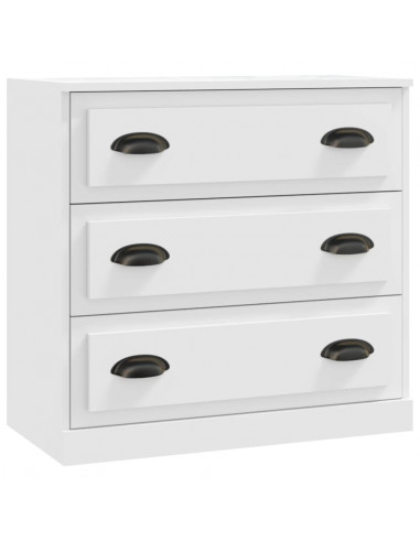 Credenze 2 pz Bianche in Legno Multistrato