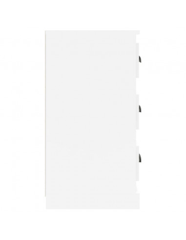 Credenza Bianco Lucido 70x35,5x67,5 cm in Legno Multistrato