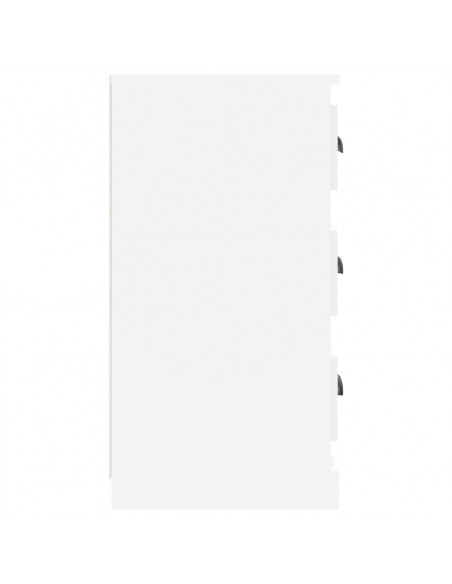 Credenza Bianco Lucido 70x35,5x67,5 cm in Legno Multistrato