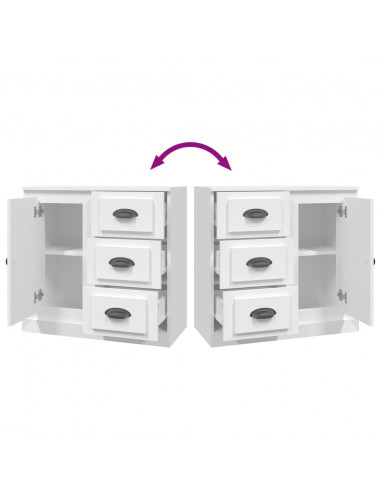 Credenza Bianca 70x35,5x67,5 cm in Legno Multistrato