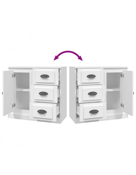 Credenza Bianca 70x35,5x67,5 cm in Legno Multistrato