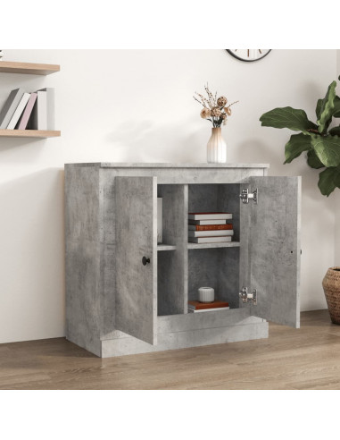 Credenza Grigio Cemento 70x35,5x67,5 cm in Legno Multistrato