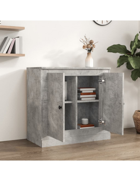 Credenza Grigio Cemento 70x35,5x67,5 cm in Legno Multistrato