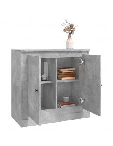 Credenza Grigio Cemento 70x35,5x67,5 cm in Legno Multistrato