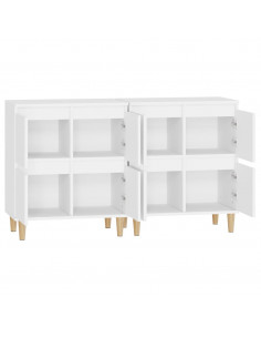 Credenze 2pz Bianche 60x35x70 cm in Legno Multistrato 2
