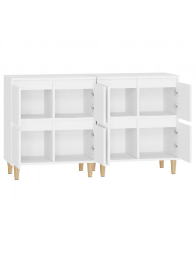 Credenze 2pz Bianche 60x35x70 cm in Legno Multistrato