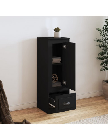 Credenza Nera 36x35,5x103,5 cm in Legno Multistrato