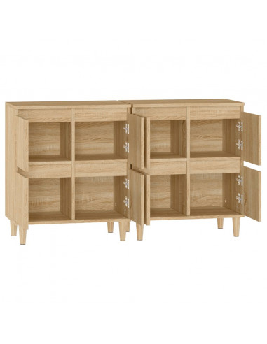 Credenze 2pz Rovere Sonoma 60x35x70 cm in Legno Multistrato