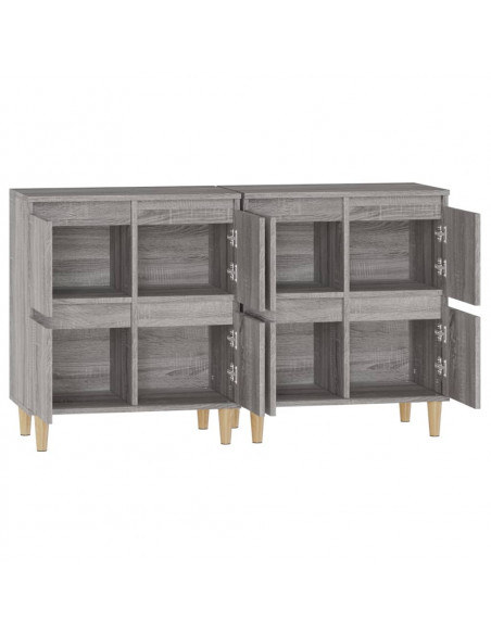 Credenze 2pz Grigio Sonoma 60x35x70 cm in Legno Multistrato