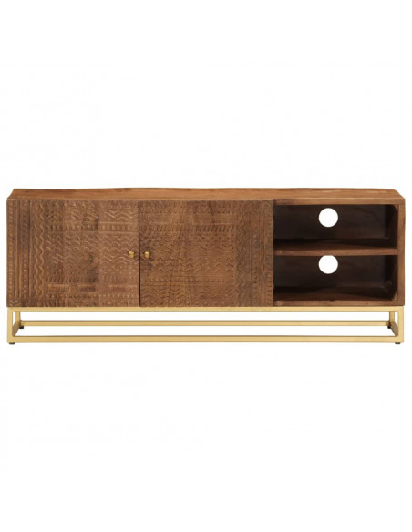 Mobile Porta TV 110x30x40 cm in Legno Massello di Mango e Ferro
