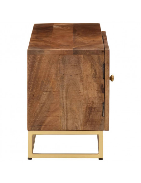 Mobile Porta TV 110x30x40 cm in Legno Massello di Mango e Ferro