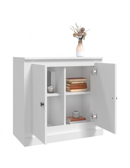 Credenza Bianca 70x35,5x67,5 cm in Legno Multistrato