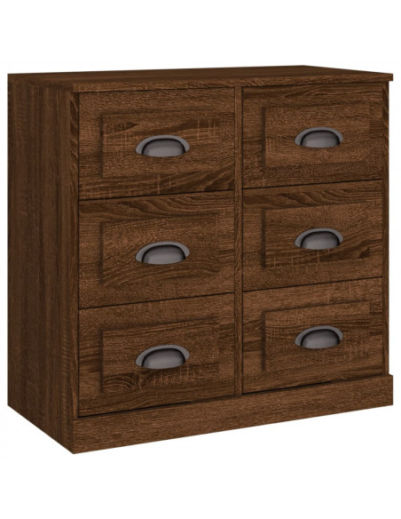 Credenza Rovere Marrone 70x35,5x67,5 cm in Legno Multistrato