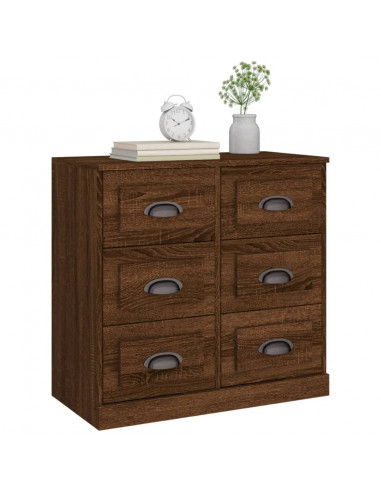 Credenza Rovere Marrone 70x35,5x67,5 cm in Legno Multistrato