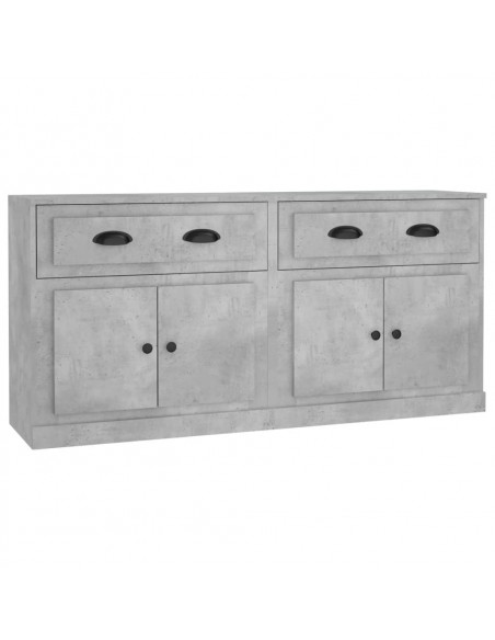 Credenze 2 pz Grigio Cemento in Legno Multistrato