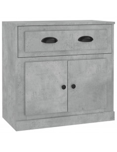 Credenza Grigio Cemento 70x35,5x67,5 cm in Legno Multistrato 2