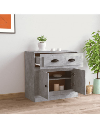 Credenza Grigio Cemento 70x35,5x67,5 cm in Legno Multistrato