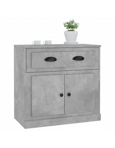 Credenza Grigio Cemento 70x35,5x67,5 cm in Legno Multistrato