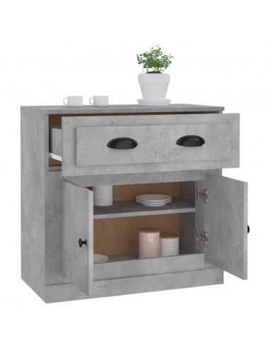 Credenza Grigio Cemento 70x35,5x67,5 cm in Legno Multistrato