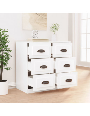 Credenza Bianca 70x35,5x67,5 cm in Legno Multistrato