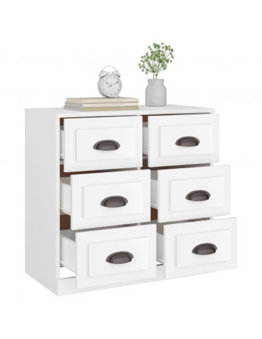 Credenza Bianca 70x35,5x67,5 cm in Legno Multistrato