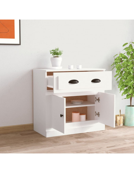 Credenza Bianca 70x35,5x67,5 cm in Legno Multistrato