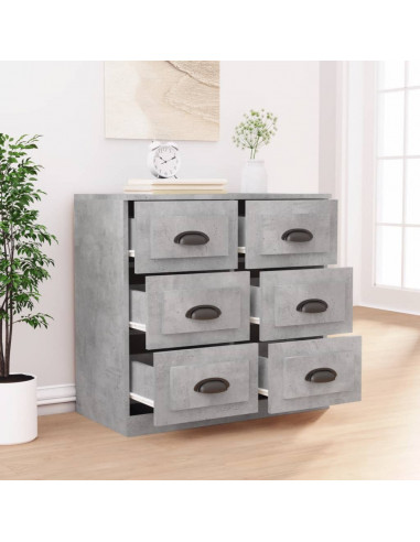 Credenza Grigio Cemento 70x35,5x67,5 cm in Legno Multistrato