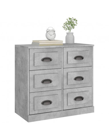 Credenza Grigio Cemento 70x35,5x67,5 cm in Legno Multistrato