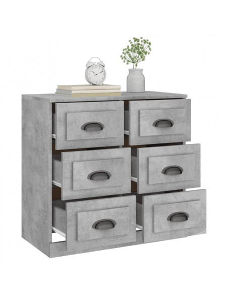 Credenza Grigio Cemento 70x35,5x67,5 cm in Legno Multistrato