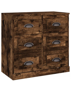 Credenza Rovere Fumo 70x35,5x67,5 cm in Legno Multistrato 2