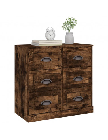 Credenza Rovere Fumo 70x35,5x67,5 cm in Legno Multistrato