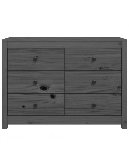 Armadietto Miele Grigio 100x40x72 cm in Legno Massello di Pino