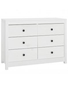 Armadietto Miele Bianca 100x40x72 cm in Legno Massello di Pino 2