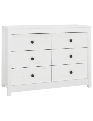 Armadietto Miele Bianca 100x40x72 cm in Legno Massello di Pino